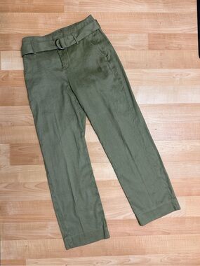 ✨ Banana Republic Belted Wide-Leg Linen Pants | Size 2 | Army Green